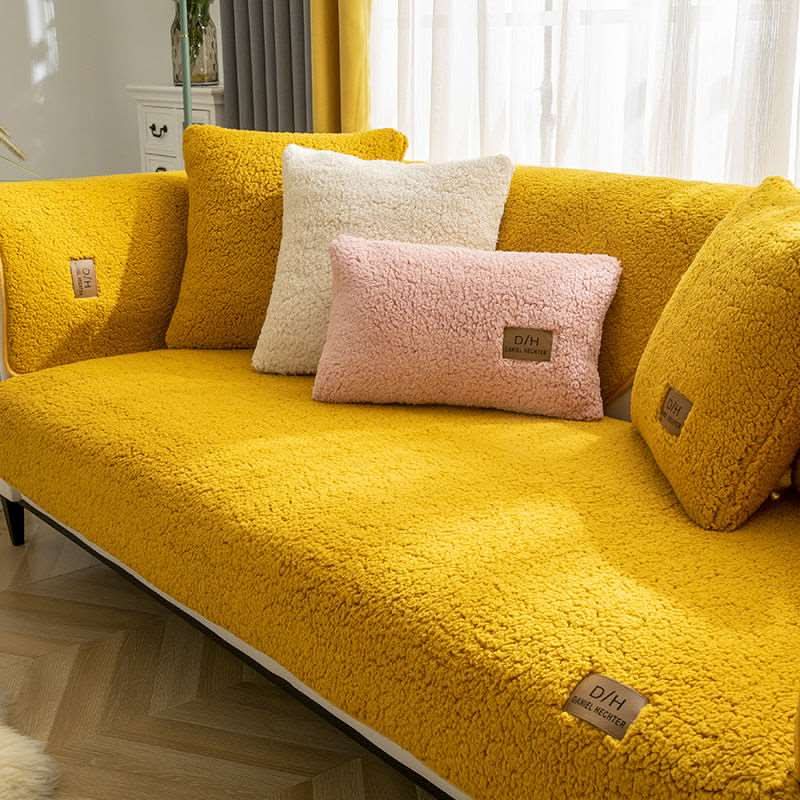 Housse de Canapé Ultra Douce en Cachemire d'Agneau – Effet Peluche & Antidérapante