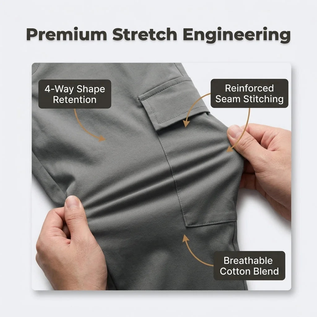 Premium Stretch Cargobukse i Denim – Komfort og Stil — bilde 4