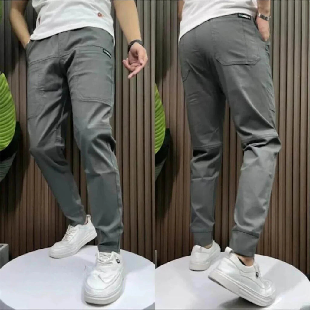 Premium Stretch Cargobukse i Denim – Komfort og Stil — Grå, bilde 7