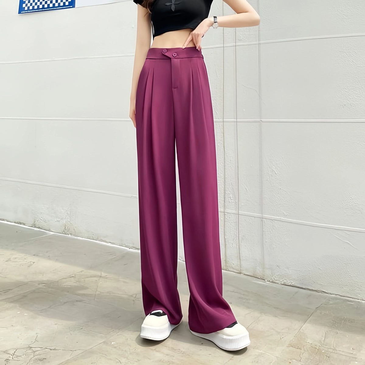 Pantalon Large - Flatte Instantanément Votre Silhouette — Fuchsia, photo 10