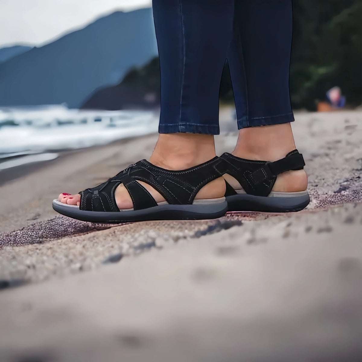 Sandalias ortopédicas para caminar sin dolor — Negro, foto 5