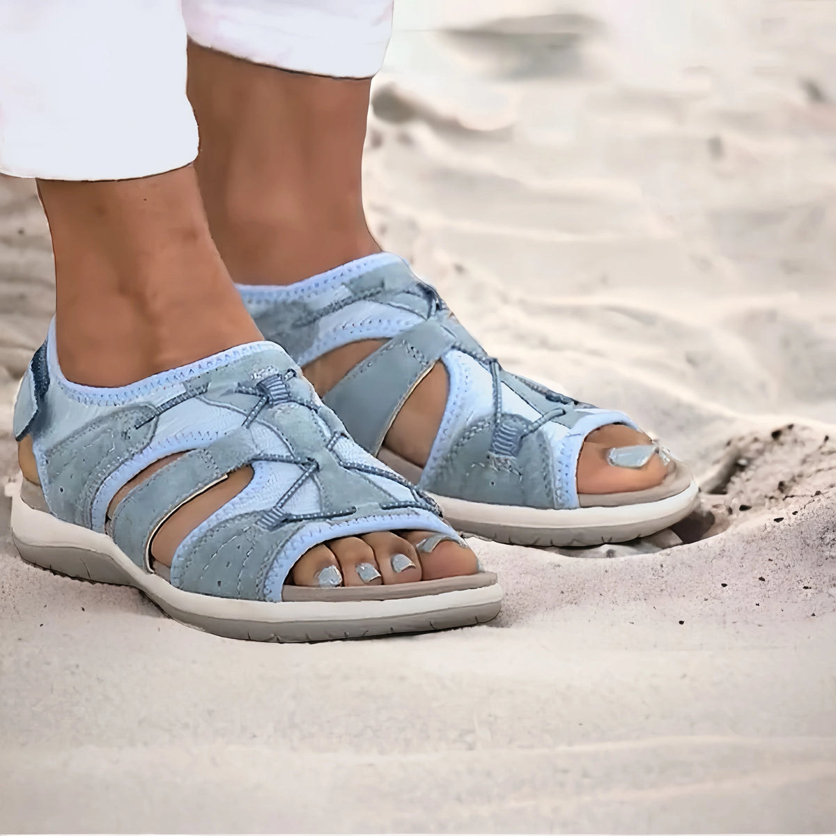 Sandalias ortopédicas para caminar sin dolor — Azul cielo, foto 6