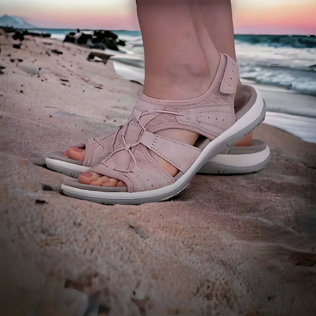 Sandalias ortopédicas para caminar sin dolor — Rosa, foto 7